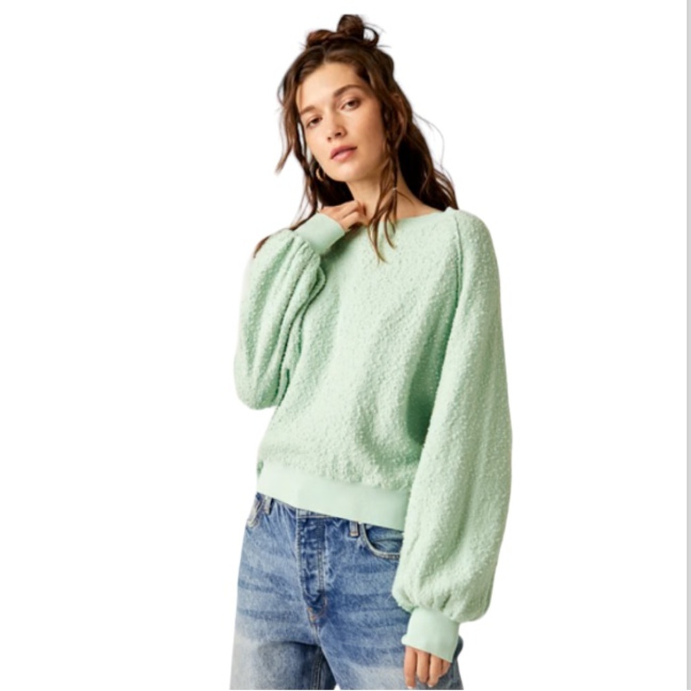 FREE PEOPLE | FOUND MY FRIEND PULLOVER MINT GREEN | LIKE NEW | SIZE S
